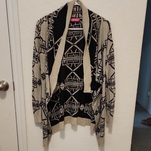 Say What? Black and Cream Geometric Cardigan